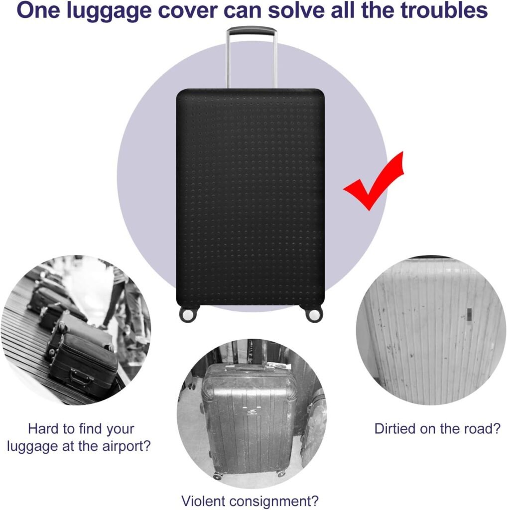 7-mi Travel Luggage Cover Protector, Washable Suitcase Protector Anti-scratch Spandex Baggage Covers Fits 31-32 Inch Luggage