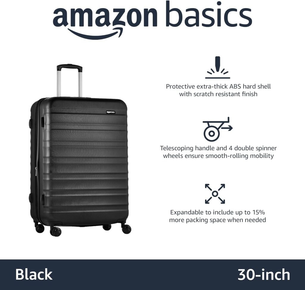 Amazon Basics 20-Inch Hardside Spinner, Navy Blue