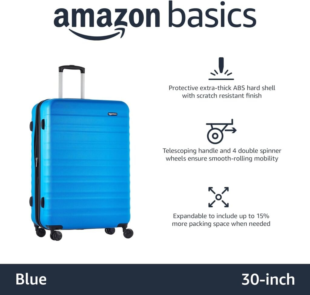 Amazon Basics 20-Inch Hardside Spinner, Navy Blue