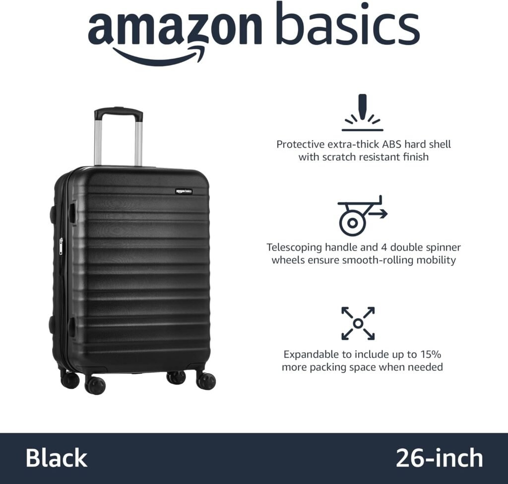 Amazon Basics 28-Inch Hardside Spinner, Black