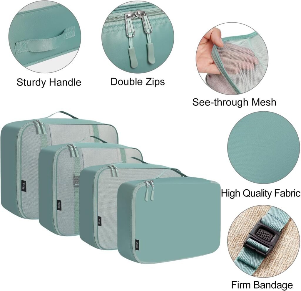 BAGAIL 8 Set Packing Cubes Luggage Packing Organizers for Travel Accessories