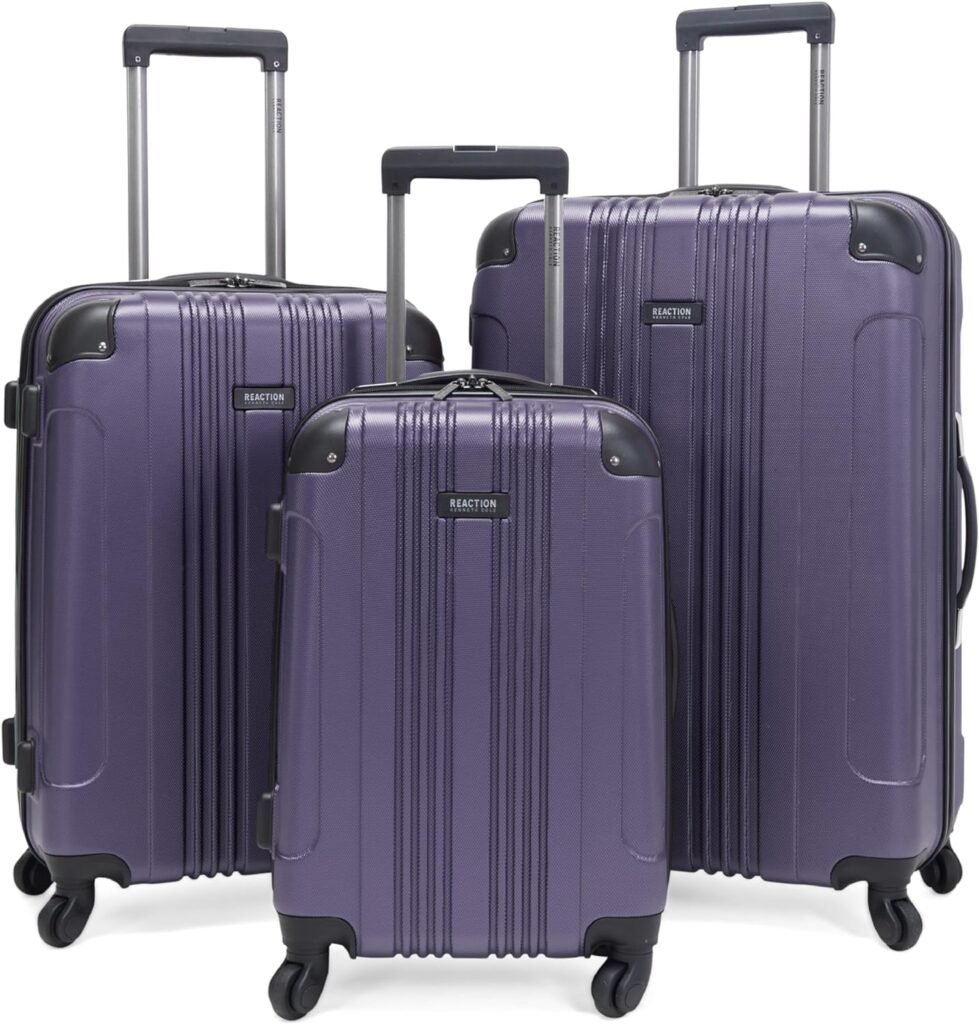 Kenneth Cole REACTION Out of Bounds Lightweight Hardshell 4-Wheel Spinner Luggage, Smokey Purple, 3-Piece Set (20, 24, 28) Kenneth Cole REACTION Out of Bounds Lightweight Hardshell 4-Wheel Spinner Luggage, Smokey Purple, 3-Piece Set (20, 24, 28)