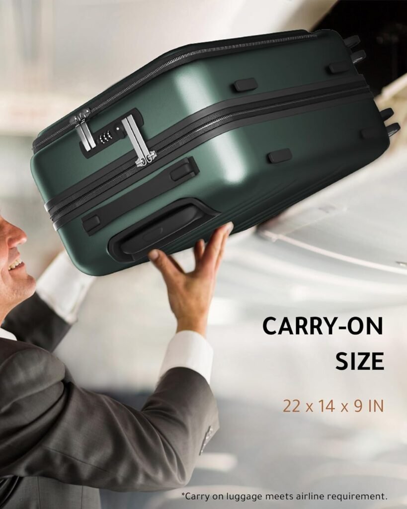 LUGGEX Carry On Luggage 22x14x9 Airline Approved, Expandable Polycarbonate Hard Shell Suitcase with Front Pocket and USB Port (Black, 20 Inch) LUGGEX Carry On Luggage 22x14x9 Airline Approved, Expandable Polycarbonate Hard Shell Suitcase with Front Pocket and USB Port (Black, 20 Inch)