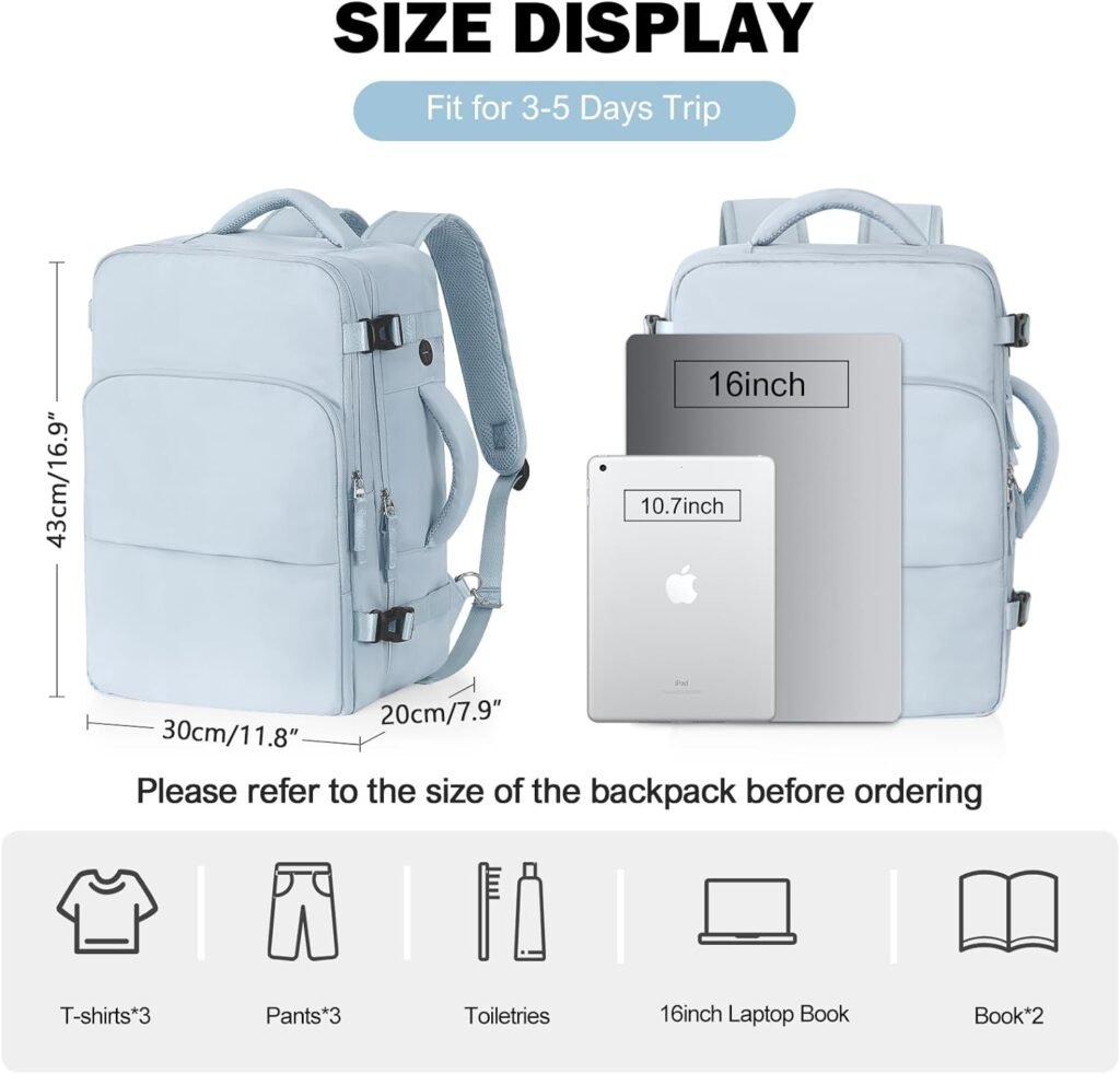 Rinlist Backpack for Men Women, Black Backpack for Traveling on Airplane, Weekender Carry on Backpack Bag, Personal Item Backpack Flight-approved Rinlist Backpack for Men Women, Black Backpack for Traveling on Airplane, Weekender Carry on Backpack Bag, Personal Item Backpack Flight-approved