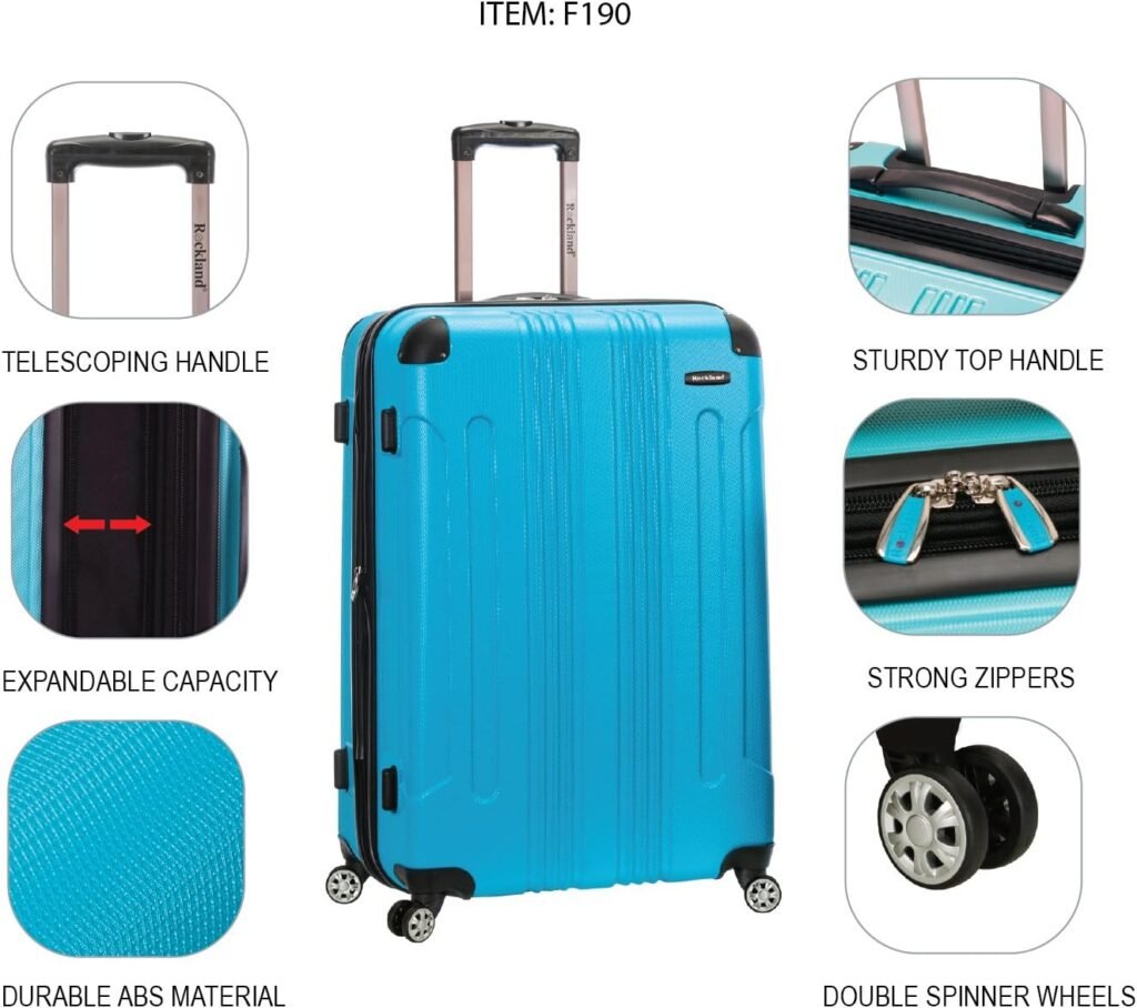 Rockland London Hardside Spinner Wheel Luggage, Mint, Carry-On 20-Inch