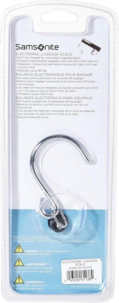 Samsonite Electronic Luggage Scale, Black, One Size