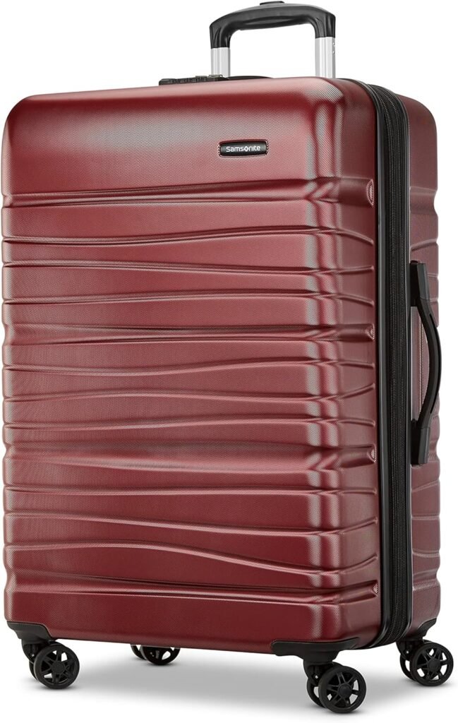 Samsonite Evolve SE Hardside Expandable Luggage with Double Wheels, Matte Burgundy, Large Spinner