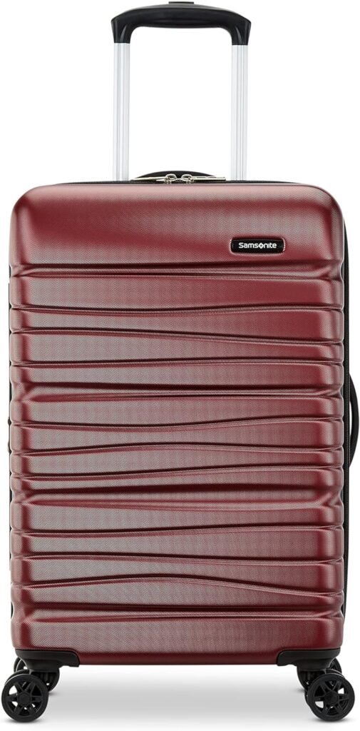 Samsonite Evolve SE Hardside Expandable Luggage with Double Wheels, Matte Burgundy, Large Spinner