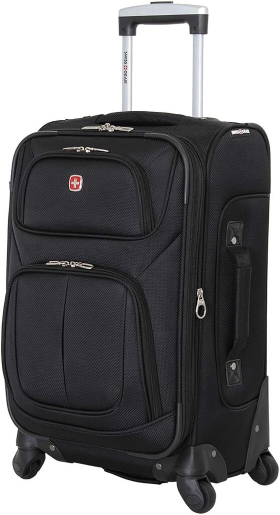SwissGear Sion Softside Expandable Roller Luggage, Black, Carry-On 21-Inch