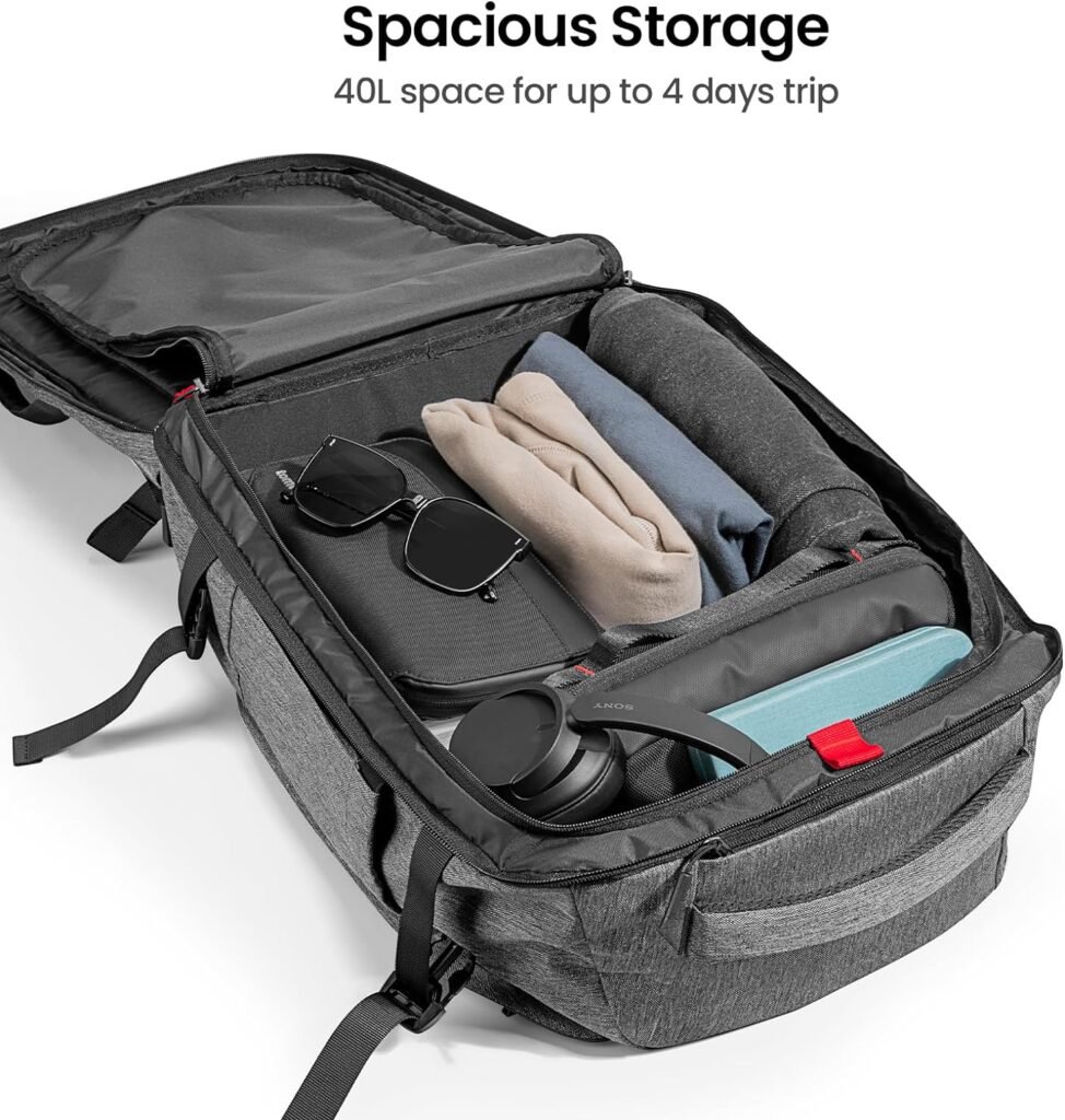 tomtoc Travel Backpack 40L, TSA Friendly Flight Approved Carry-on Luggage Hand Backpack, Water-resistant Lightweight Business Rucksack, Durable Large Weekender Bag Daypack Fits 17.3 Inch Laptop tomtoc Travel Backpack 40L, TSA Friendly Flight Approved Carry-on Luggage Hand Backpack, Water-resistant Lightweight Business Rucksack, Durable Large Weekender Bag Daypack Fits 17.3 Inch Laptop