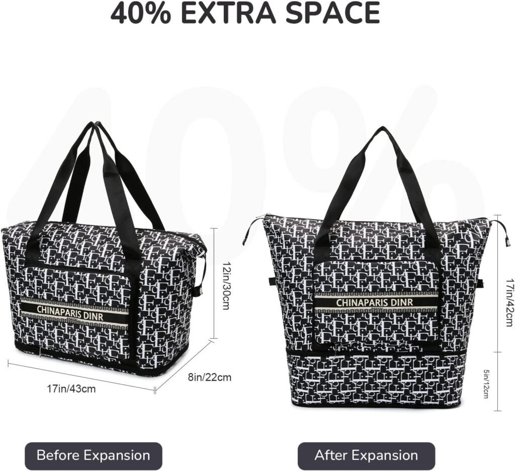 TOOSEA Large Capacity Expandable Folding Travel Deffle Bag for Women Men Carry On Airplanes with Luggage Sleeve, Foldable Weekender Overnight Bag Dry Wet Separation, Gym Duffel Tote Bag