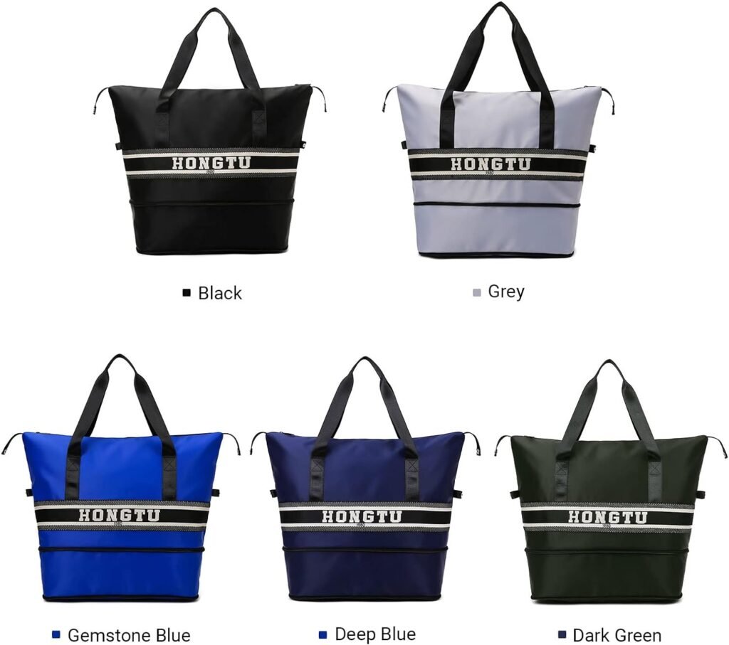 TOOSEA Large Capacity Expandable Folding Travel Deffle Bag for Women Men Carry On Airplanes with Luggage Sleeve, Foldable Weekender Overnight Bag Dry Wet Separation, Gym Duffel Tote Bag