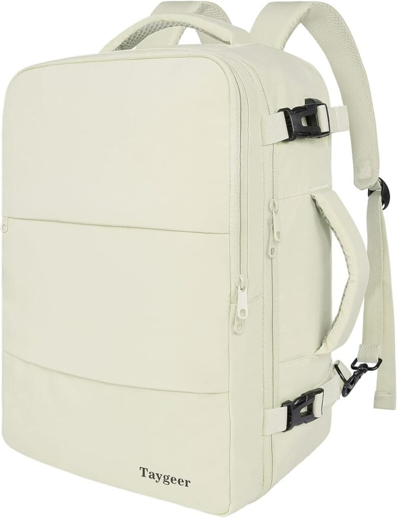 Travel Backpack for Women, Carry On Backpack with USB Charging Port  Shoe Pouch, TSA 15.6inch, Flight Approved, College Nurse Bag Casual Laptop Daypack for Weekender Business Hiking,Pink