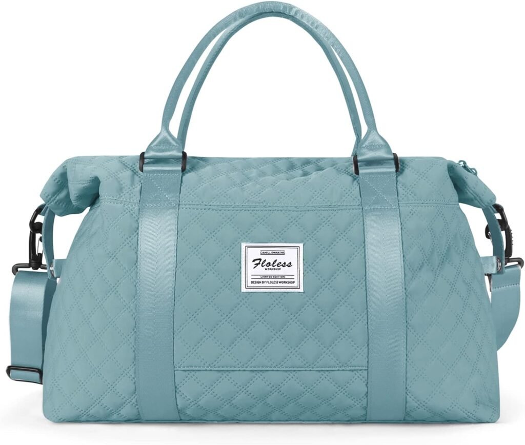 Travel Duffel Bag, Sports Tote Gym Bag, Shoulder Weekender Overnight Bag for Women