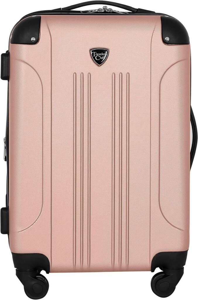 Travelers Club Chicago Hardside Expandable Spinner Luggages, Teal, 20 Carry-On