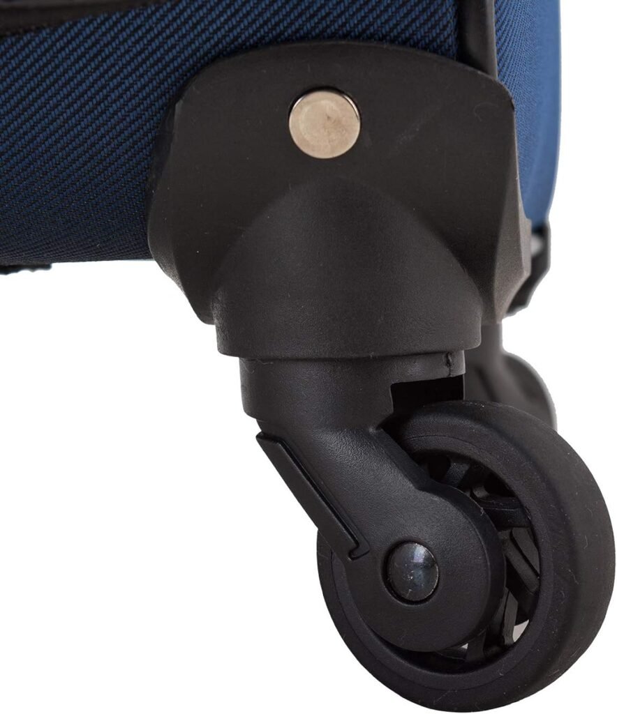 U.S. Traveler Aviron Bay Expandable Softside Luggage with Spinner Wheels, Navy, 30-Inch