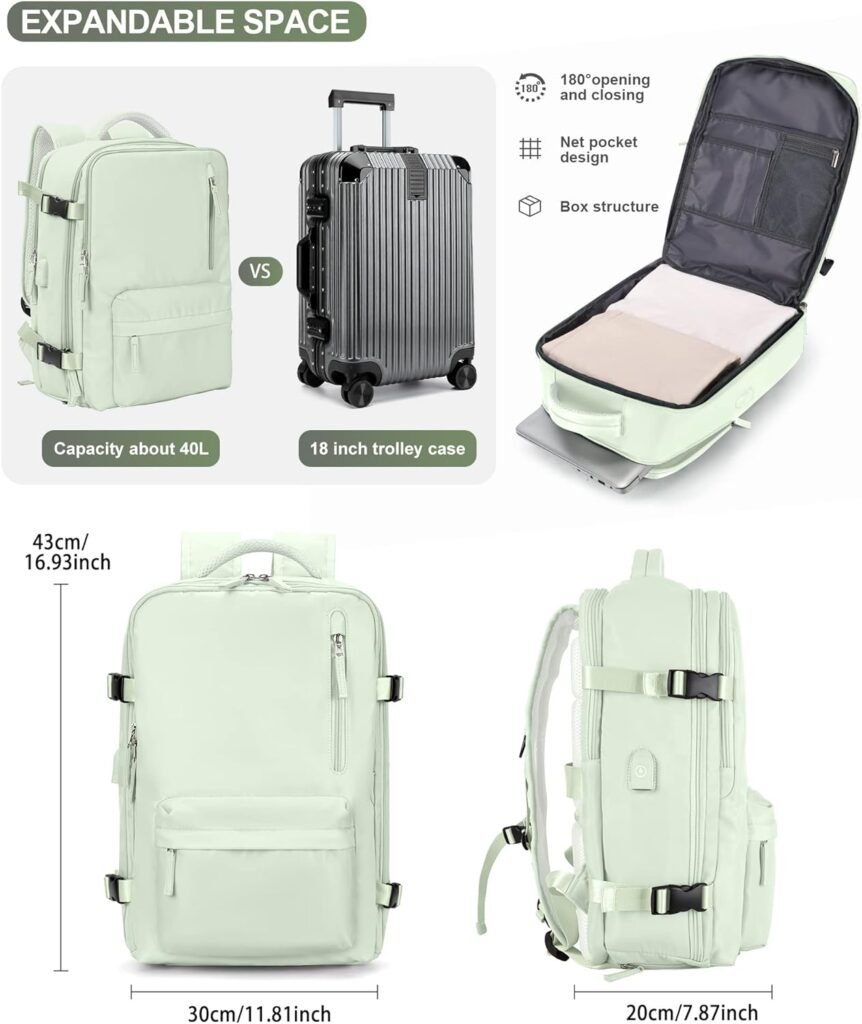 VGCUB Carry on Backpack,Large Travel Backpack for Women Men Airline Approved Gym Backpack Business Laptop Daypack