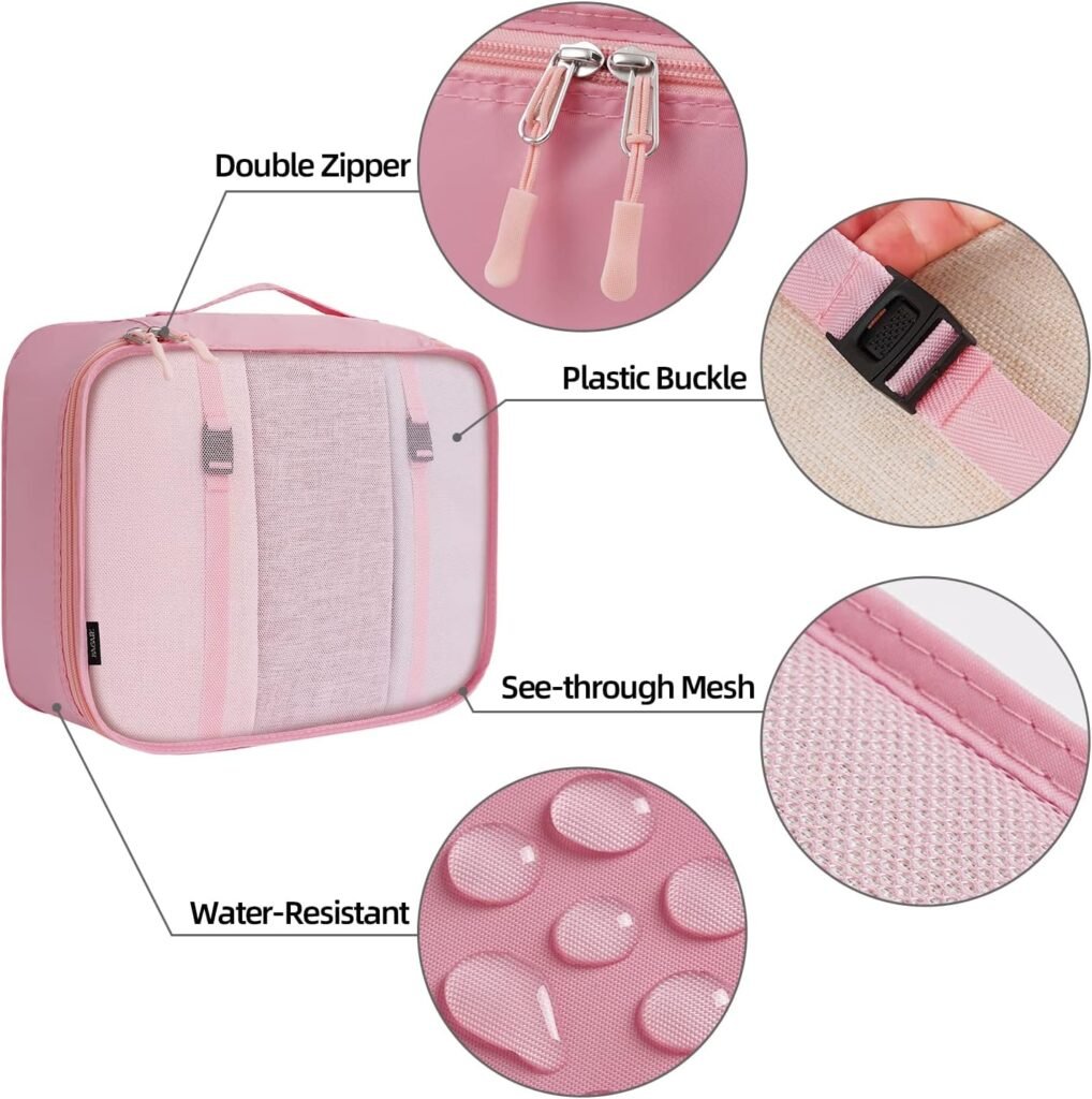 BAGAIL 10 Set Packing Cubes Various Sizes Packing Organizer for Travel Accessories Luggage Carry On Suitcase-Cream