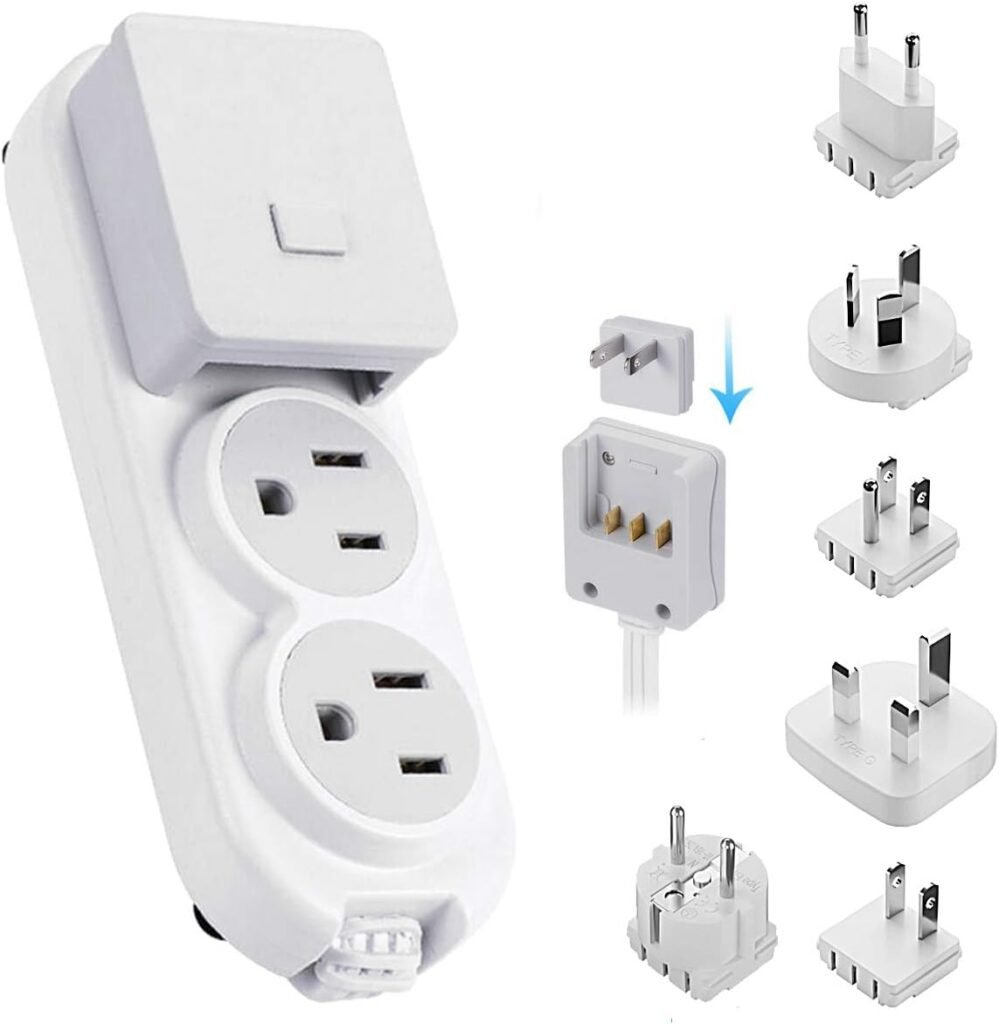 Ceptics International Plug Adapter Kit, World Safest Grounded 13 Adaptor Set Dual USB Ports - Travel Anywhere - Business Use - Perfect for Laptops, Cell Phones, Chargers - Surge Protection