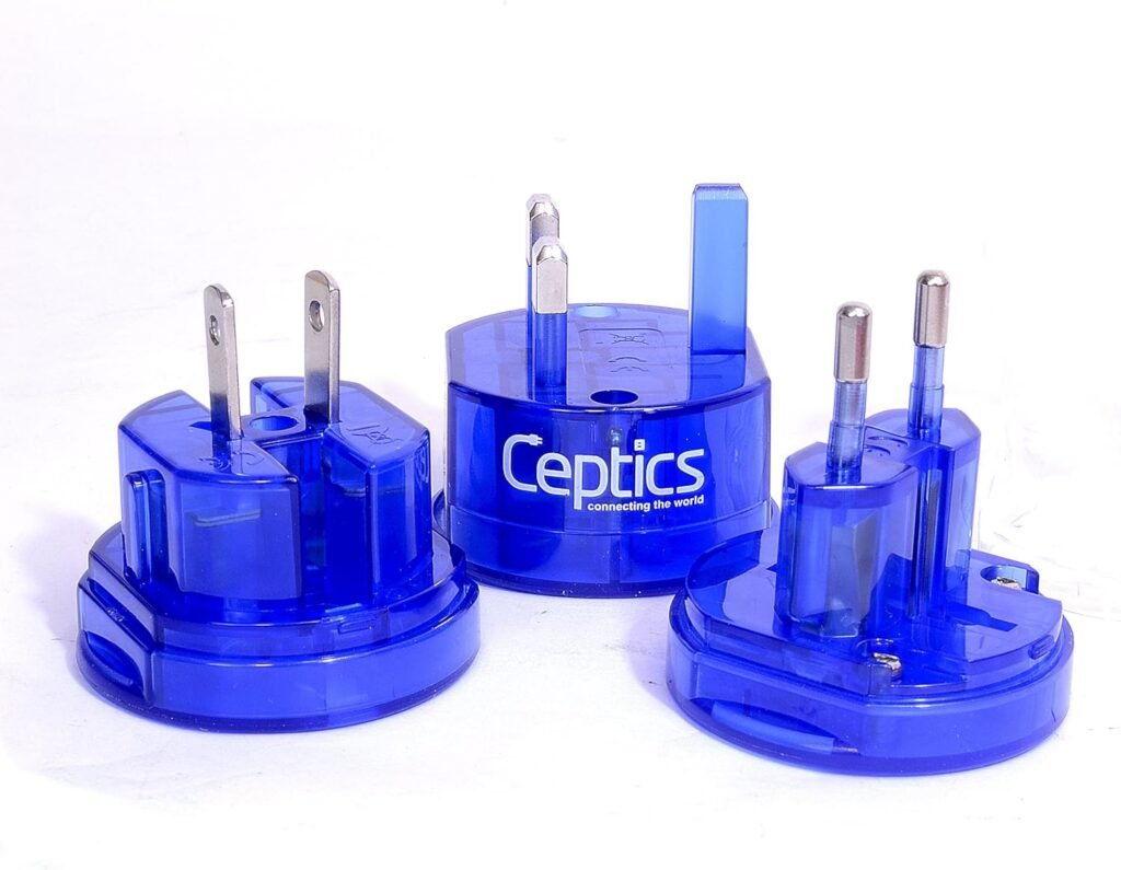 Ceptics Travel Adapter Plug Compact Worldwide International Kit - Works in Europe, Asia, China, England, Italy, New Zealand, Australia and More