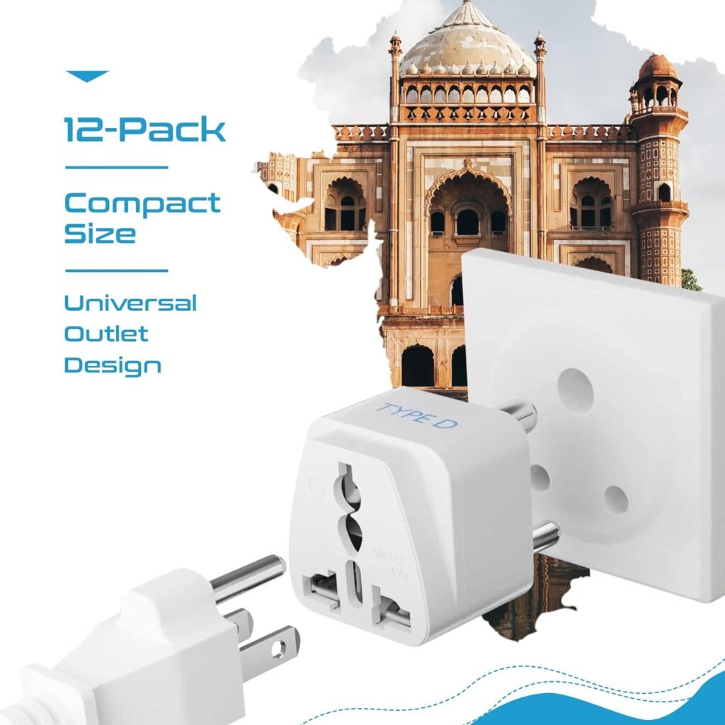 Ceptics Travel Adapter with Types A-M Plugs, Travel Plug Adapter Set Compatible with Power Sockets in All Continents, Compact World International Plug Adaptor Kit, Set of 12,GP-12PK