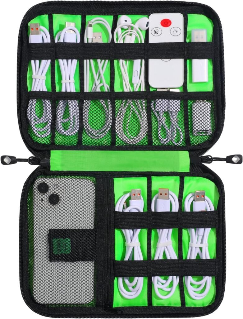 CILLA Travel Cord Organizer Case, Electronics Organizer Travel, Compact Electronics Accessories Bag for Cable, Cord, Charger, Phone, Hard Drive
