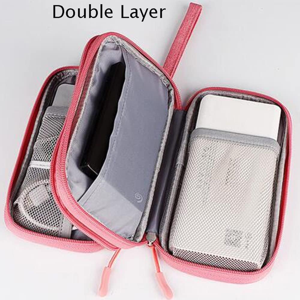 Electronic Organizer Travel Cable Accessories Bag, Electronic Accessories Case, Electronic Accessories Organizer Bag for Power Bank, Charging Cords, Chargers, USB Cable (Medium Gray)