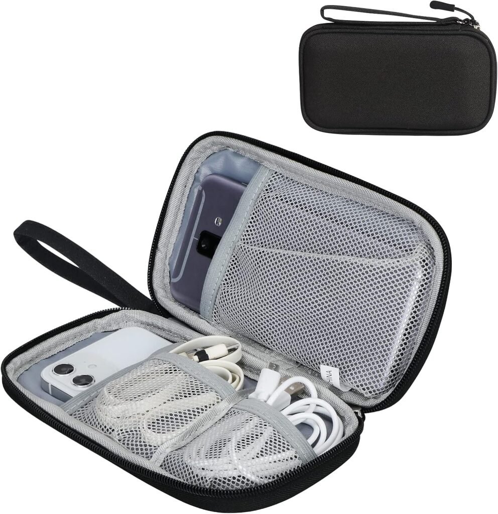 FYY Electronic Organizer, Travel Pouch Electronic Accessories Carry Case Portable Waterproof All-in-One Storage Bag for Cable, Cord, Charger, Phone, Earphone - Small - Black