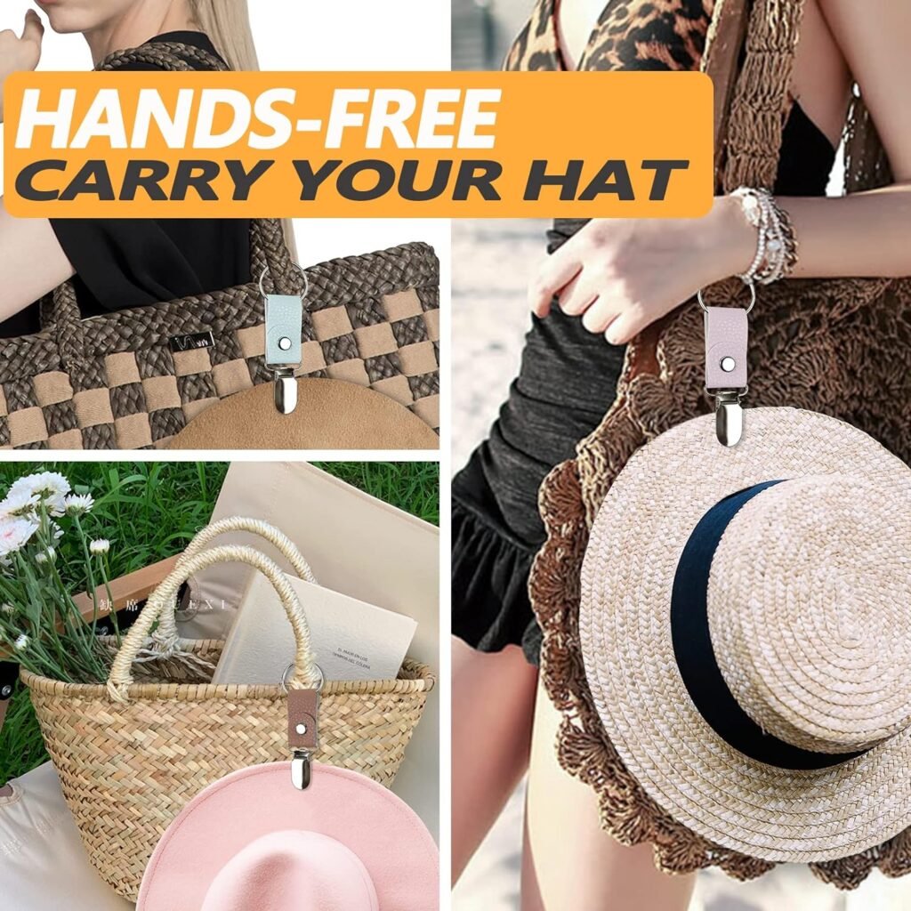 Hat Clip for Travel, Stylish Hands-Free Accessory for Bags, Backpacks, Purses, Luggage and More, Clip-On Holder for Hat