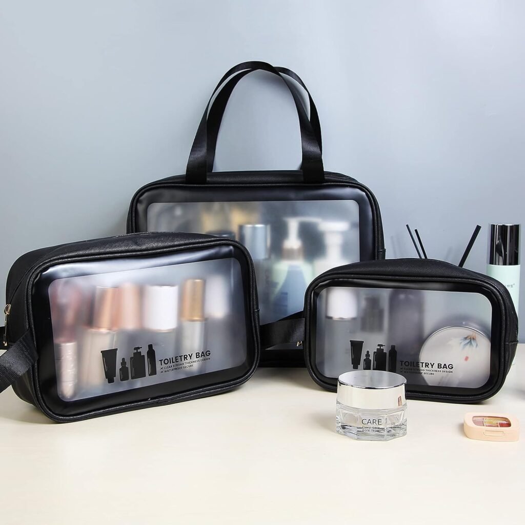 MAANGE Toiletry Bag for Women Men, Translucent Waterproof Makeup Cosmetic Bag Travel Organizer for Accessories, Toiletries