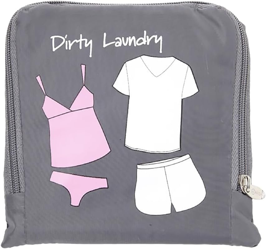 Miamica Soft Travel Laundry Bag with Zipper  Drawstring, 21” x 22” – Keep Your Dirty Clothes Separate  Organized