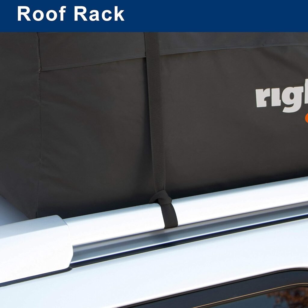 Rightline Gear Range Jr Weatherproof Rooftop Cargo Carrier for Top of Vehicle, Attaches With or Without Roof Rack, 10 Cubic Feet, Black