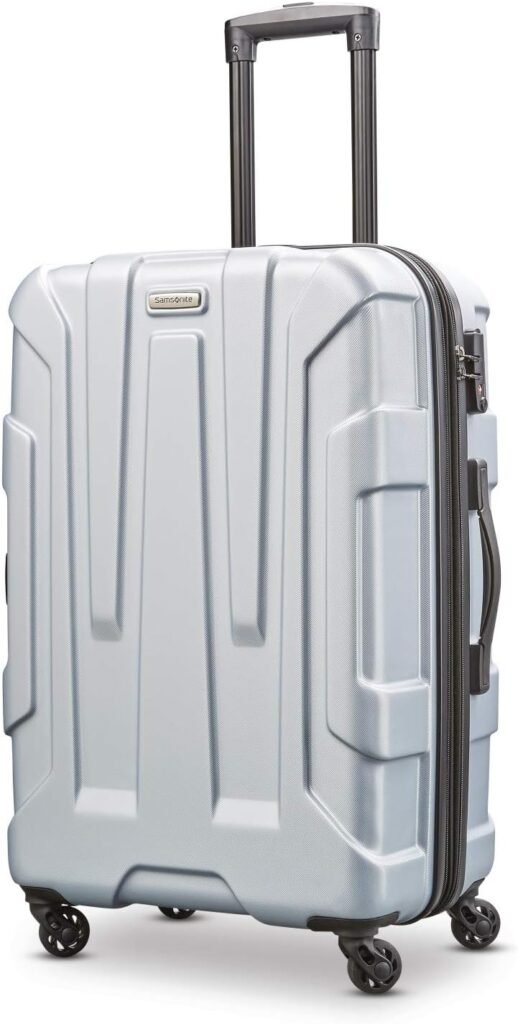 Samsonite Centric Hardside Expandable Luggage with Spinner Wheels, Blue Slate, Checked-Large 28-Inch