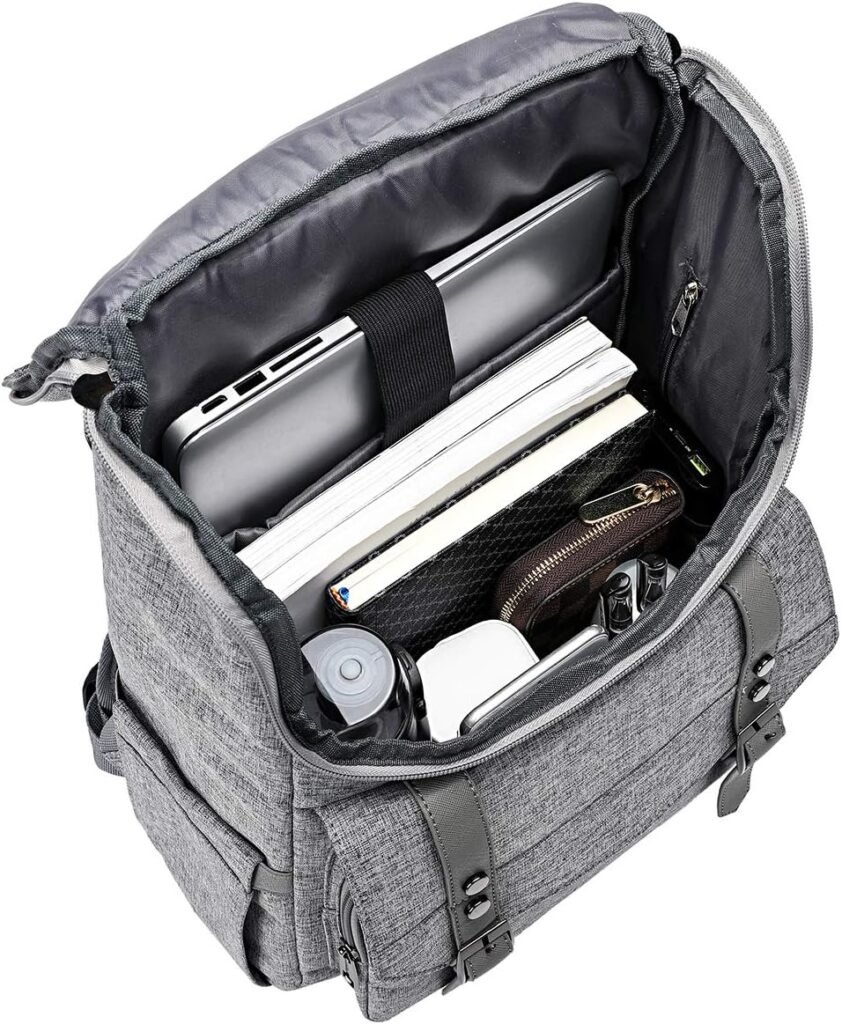 YALUNDISI Vintage Backpack Travel Laptop Backpack with usb Charging Port for Women  Men College Backpack Fits 15.6 Inch Laptop Black