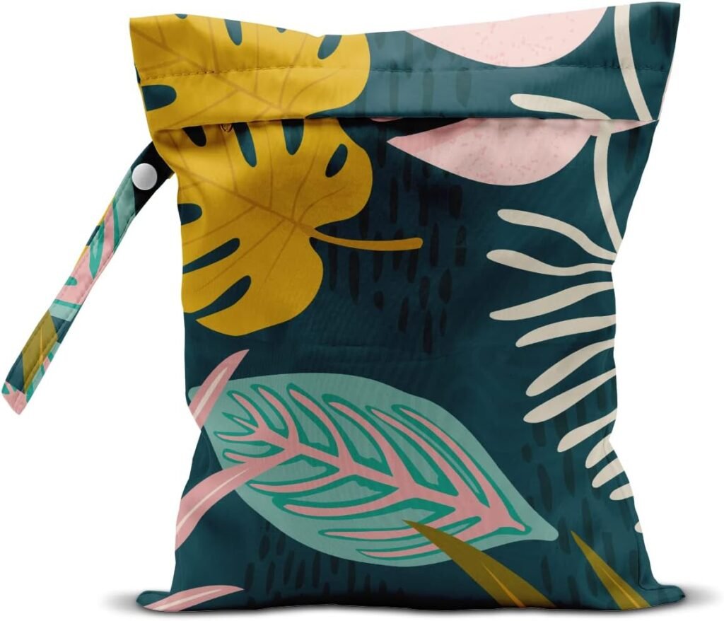 zcyxuuw Wet Bag, Wet Dry Bag, Wet Bag for Swimsuit, Travel, Beach, Pool, Diapers, Dirty Yoga Gym Clothes, Makeup Bag, Waterproof Tropical Palm Leaves Decor Jungle Palm Leaf Favors